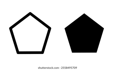 pentagon icon vector on white background. pentagon shape icon