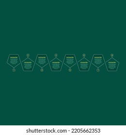 pentagon informational template. eight steps infographic template. science, education, business, internet, web, annual plan and magazine infographic template
