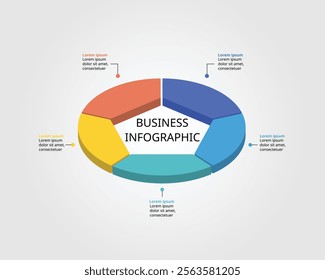 pentagon isometric shape template for business infographic for presentation for 5 element