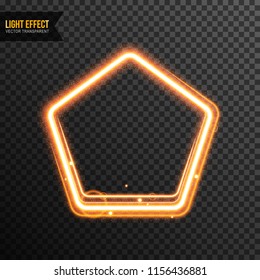 Pentagon Light Effect Vector transparent with golden glitter