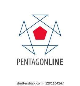 Pentagon line logo concept design. Symbol graphic template element vector