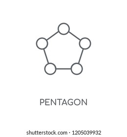 Pentagon linear icon. Pentagon concept stroke symbol design. Thin graphic elements vector illustration, outline pattern on a white background, eps 10.