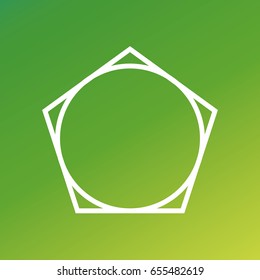 Pentagon logo with circle vector