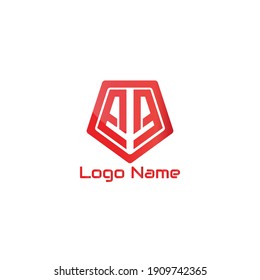 Pentagon logo. illustration of a typographic logo with the initials AA on a white background