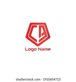 Pentagon logo. illustration of a typographic logo with the initials CB on a white background