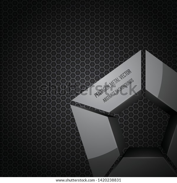 Pentagon Metal Texture Concept Vector Graphics Stock Vector