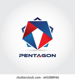 Pentagon Military Logo Design Symbol