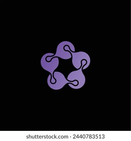 pentagon molecules simple symbol logo vector