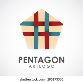 Pentagon ornament art abstract vector logo design template. Decoration icon. Business creative company symbol concept.