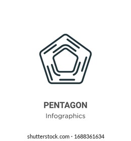 Pentagon outline vector icon. Thin line black pentagon icon, flat vector simple element illustration from editable infographics concept isolated stroke on white background