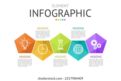 pentagon pyramid linear for infographic. used for process diagram, presentation, working flow, information layout, banner, chart, and graph. business concept with 5 options. data visualization.