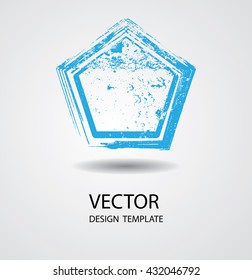 Pentagon Retro Shape. Logo Design