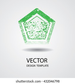 Pentagon Retro Shape. Logo Design