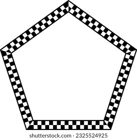 Pentagon shape Check pattern checkered vector vintage frames retro badge decorative frame elements art frames picture frames decoration ornamental silhouette black