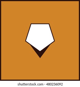 Pentagon Shape Location Pin Icon Vector Flat design for sign