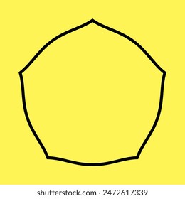 pentagon shape logo template icon, line vector isolated on yellow background. trendy and modern design