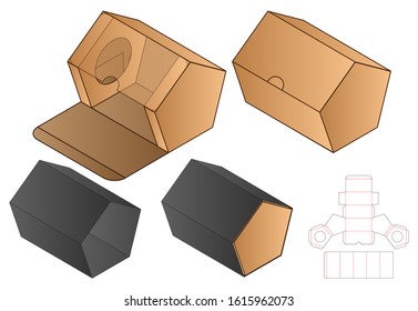 pentagon shape Paper Bag packaging diecut template