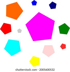 pentagon shape with various colors