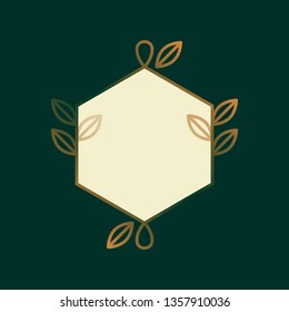 Pentagon shaped badge collection on a black background vector