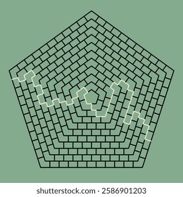 pentagon shaped maze design template 