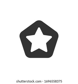 Pentagon With Star Badge, Favorite / Rate Icon