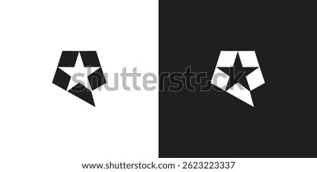 Pentagon Star Message or Chat Logo Design