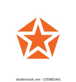 Pentagon star themed logo template on white background