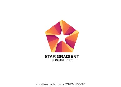 pentagon star vector template logo design