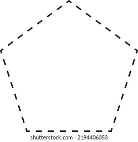 Símbolo de pentágono icono de vector de forma discontinua para diseño gráfico creativo elemento ui en una ilustración de pictograma