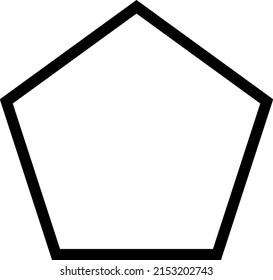 Pentagon Symbol-Form Vektorsymbol Umriss-Strich für kreatives Grafikdesign in einem Piktogramm-Element