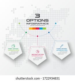 Pentagon timeline infographic template,Business concept with 3 options,Vector illustration.