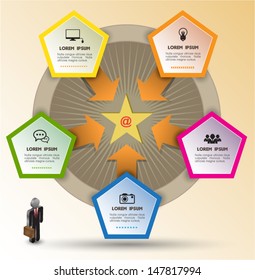 Pentagon vector group. can use for business concept, education diagram.