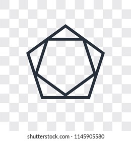 Pentagon vector icon isolated on transparent background, Pentagon logo concept