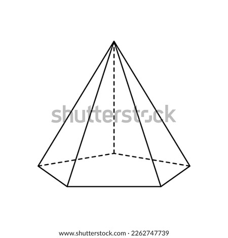 Pentagonal base pyramid on a white background