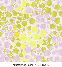 Pentagonal camouflage. Seamless texture. Chaotic paints. A grid consisting of striped squares
