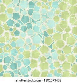 Pentagonal camouflage. Seamless texture. Chaotic paints. A grid consisting of striped squares