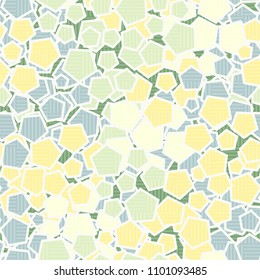 Pentagonal camouflage. Seamless texture. Chaotic paints. A grid consisting of striped squares