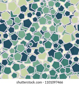 Pentagonal camouflage. Seamless texture. Chaotic paints. A grid consisting of striped squares