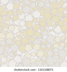 Pentagonal camouflage. Seamless texture. Chaotic paints. A grid consisting of striped squares