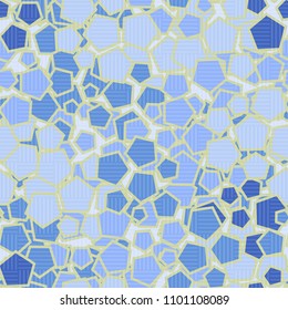 Pentagonal camouflage. Seamless texture. Chaotic paints. A grid consisting of striped squares