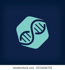 Pentagonale DNA-Formgebung. Gesundheit, wissenschaftliche Forschung und Laborbereich.