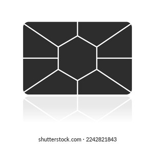 pentagonal form collage concept, Vector rectangular collage mosaic grid of pictures isolated on white