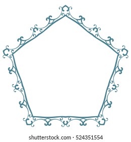 Pentagonal frame Isolated design element