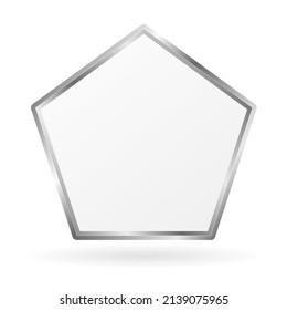 pentagonal frame with metallic border on white background