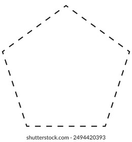 pentagonal frame in prism study, geometric dashed line frame.