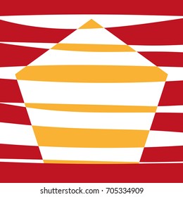 Pentagonal geometric figure with  lines