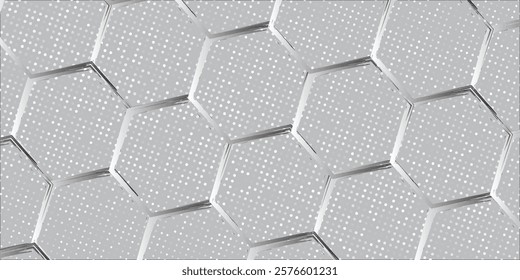 Pentagonal honeycomb pattern. gray brush stroke pattern in the shape of a honeycomb. gray background. Vector illustration

