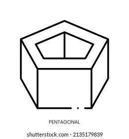 pentagonal icon. Linear style sign isolated on white background. Vector illustration.