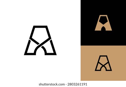 Pentagonal Letter A Logo Template. Letter A Logo Design Idea. 