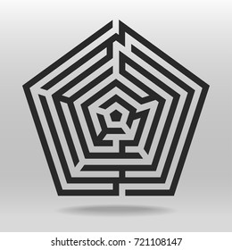 pentagonal maze puzzle vector background